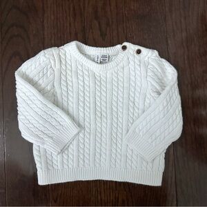 Janie and Jack White Cable Knit Sweater size 6-12m